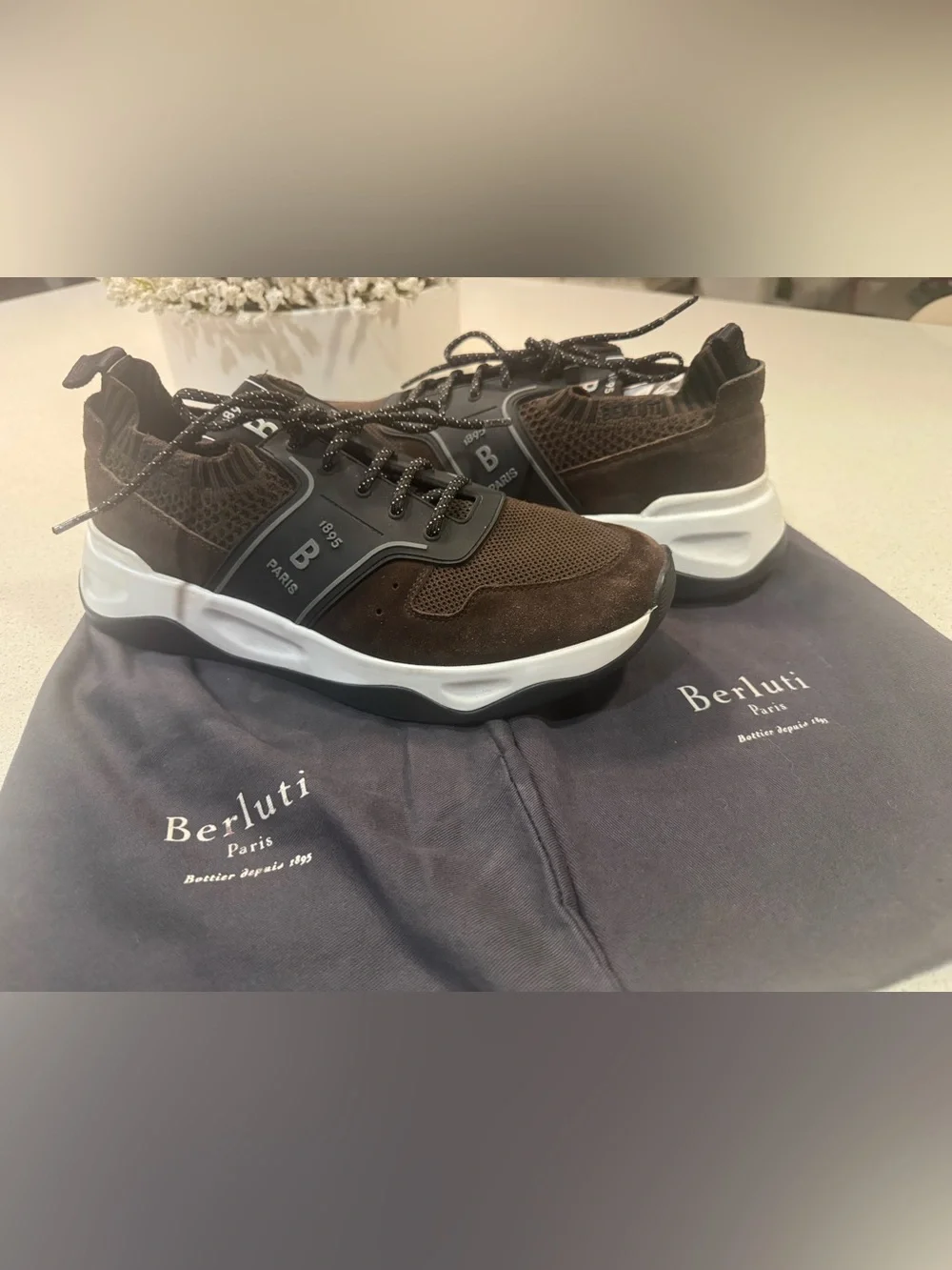 Berluti Shadow Knit Suede Sneakers 8 (US 9) $1480